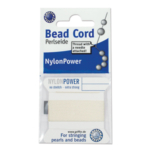 Bead cord, nylon fűzőszál, 0,8mm-es, fehér